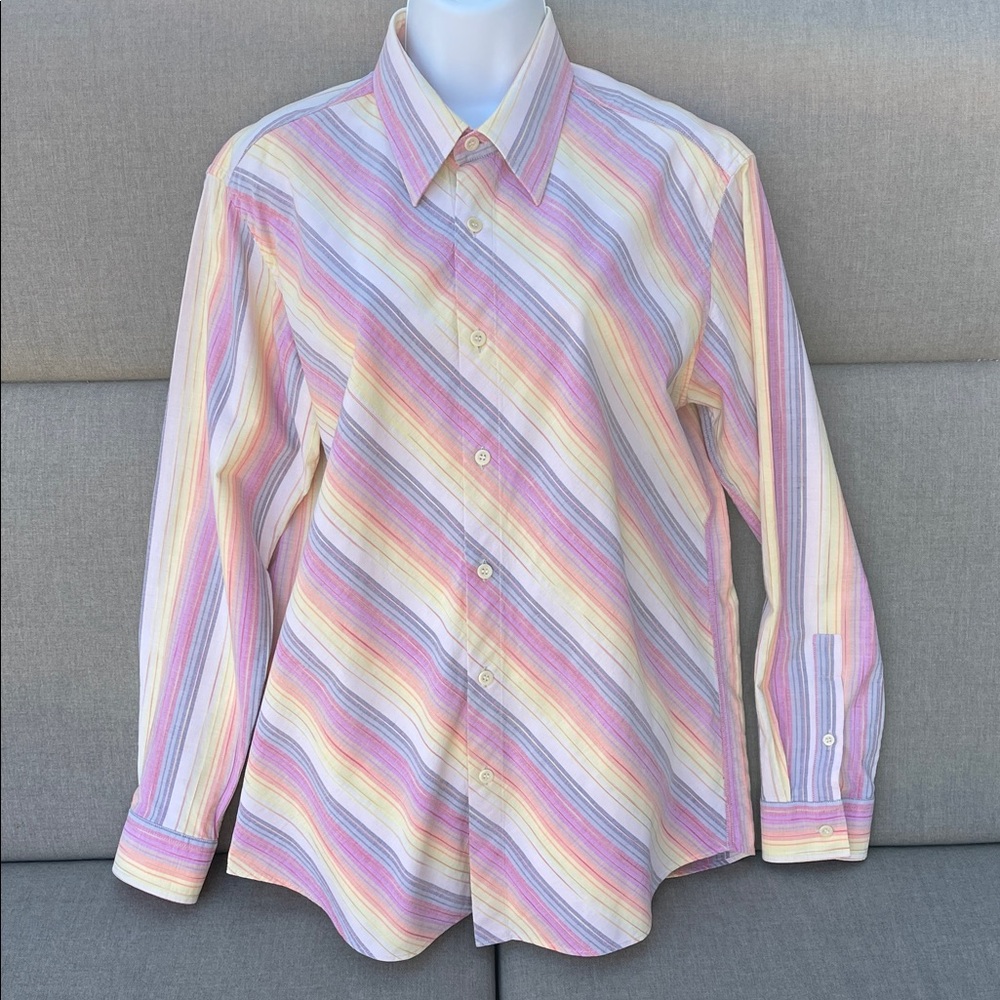 MISSONI Orange Label Italian Cotton Button Up Shirt with Long Sleeves